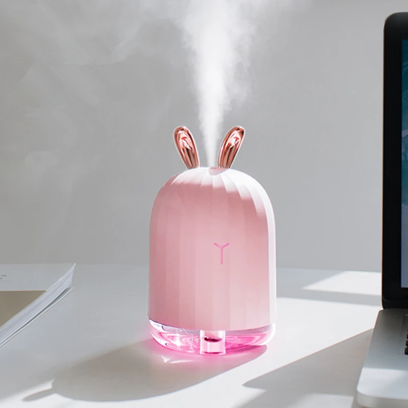 USB Rusa Udara Humidifier Ultrasonic Cool Mist Menggemaskan Mini Humidifier dengan Lampu LED Mobil Aromaterapi Minyak Esensial Diffuser