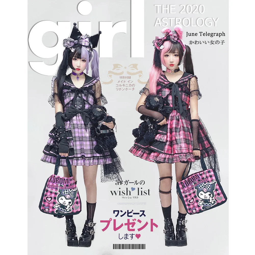 Robe lolita idol jsk à carreaux, tenue d'été japonaise, col licou, sans manches, Kawaii, douce robe de bal, nouvelle collection