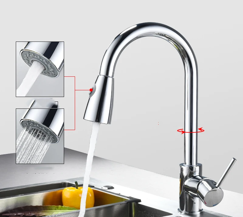 Gappo Kitchen Faucets Pull Out Kitchen Single Handle Rotatable Sink Faucets Water Mixer Water Sink Mixer Tap Robinet Cuisine