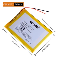 3.7V 5000mah 407095 Rechargeable Lithium Li-ion Polymer Battery for Tablet pc 7 inch