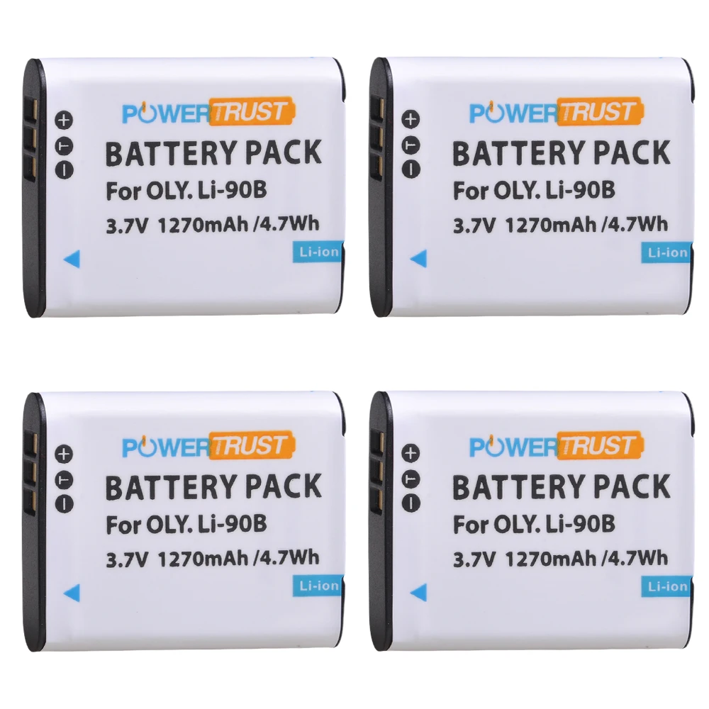 

PowerTrust 1270mAh LI-90B LI-92B LI90B Camera Bateria akku for Olympus Tough TG-5 TG-Tracker SH-1 SH-2 SP-100 IHS TG L20