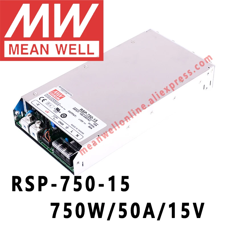 Mean Well RSP-750-15 meanwell 15VDC/50A/750W Single Output with PFC Function Power Supply online store