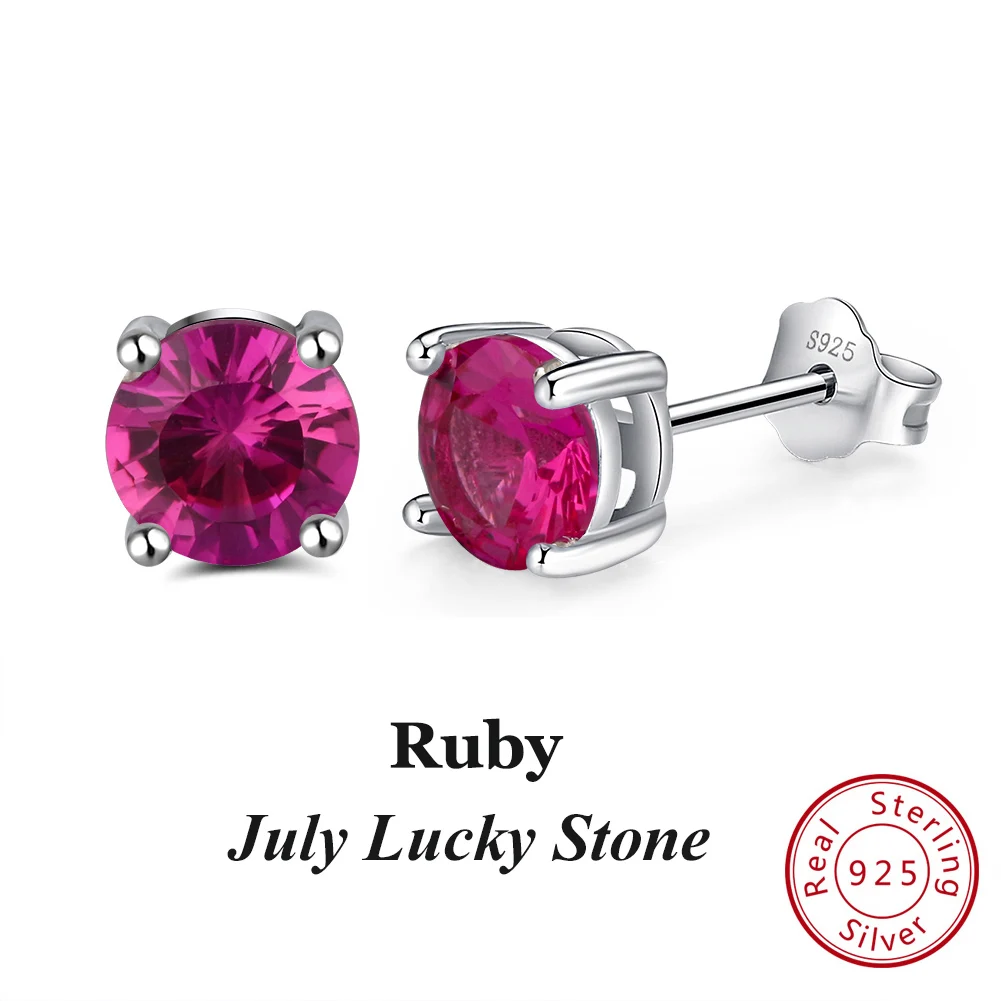 ORSA JUWELEN 925 Sterling Silber Ohrringe Frauen 12 Farbe Monat Glück Birthstone AAA Cubic Zirkon Ohrringe Mädchen Schmuck SE84