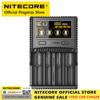 NITECORE SC4 Intelligent Battery Charger Superb Four Slots Fast  Charging For 18650 14450 16340 AA Batteries with Car Charger