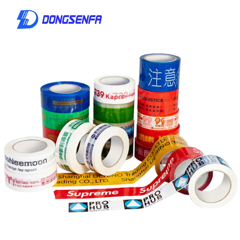 50mm*100M Custom Adhesive Tape With Logo Warning Carton Sealing Clear Transparent Tape Colorful Adhesive Ribbon