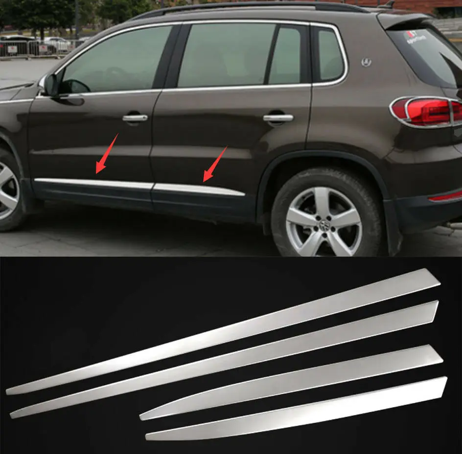 

Car modification Car accessories stainless steel 4pcs Body Side Door Molding Protector Trim ForVW Tiguan 2010-2016