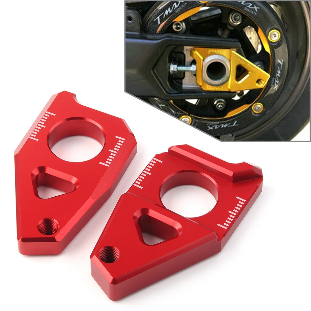 2pcs Motorcycle Axle Spindle Chain Regulator Adjuster Blocks For Yamaha FZ1 / YZF R1 2006-2015 & TMAX 530 / FZ8 2012-2015