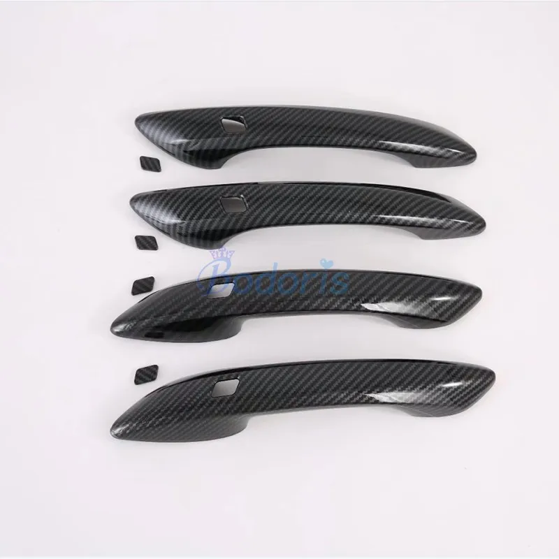 For Hyundai Sonata 2020 2021 Carbon Fiber Color Door Handle Cover With Smart hole Grab Protective Panel Auto Accessories