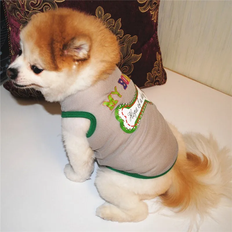 T-shirt estive per cani simpatici cuccioli stampati gilet abbigliamento bulldog francese Chihuahua Pet abbigliamento per gatti gilet per cani di piccola taglia Costume