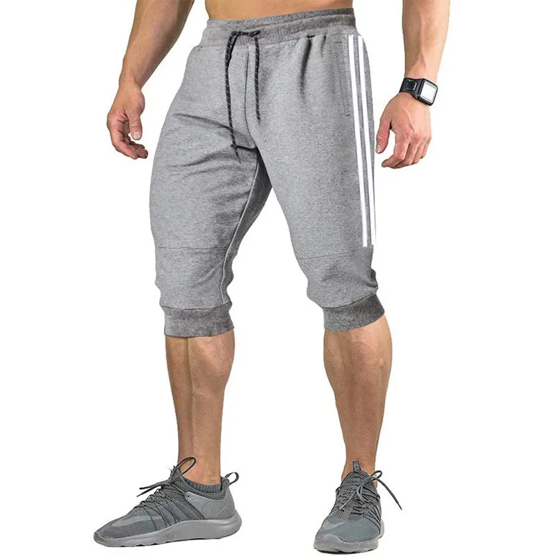 Fashion Men Jogger Casual Slim Harem Shorts Soft 3/4 Trousers Fashion New Brand Men Sweatpants Summer Comfy Male Shorts S-XXXL