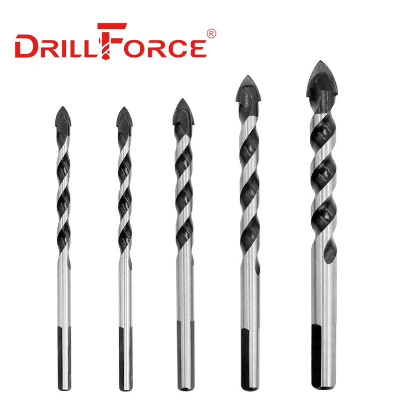 

Набор сверл для бетона Drillforce, многофункциональные Твердосплавные наконечники из стекла, керамики, плитки, дерева и пластика, 6/8/10/12 мм, 5 шт.