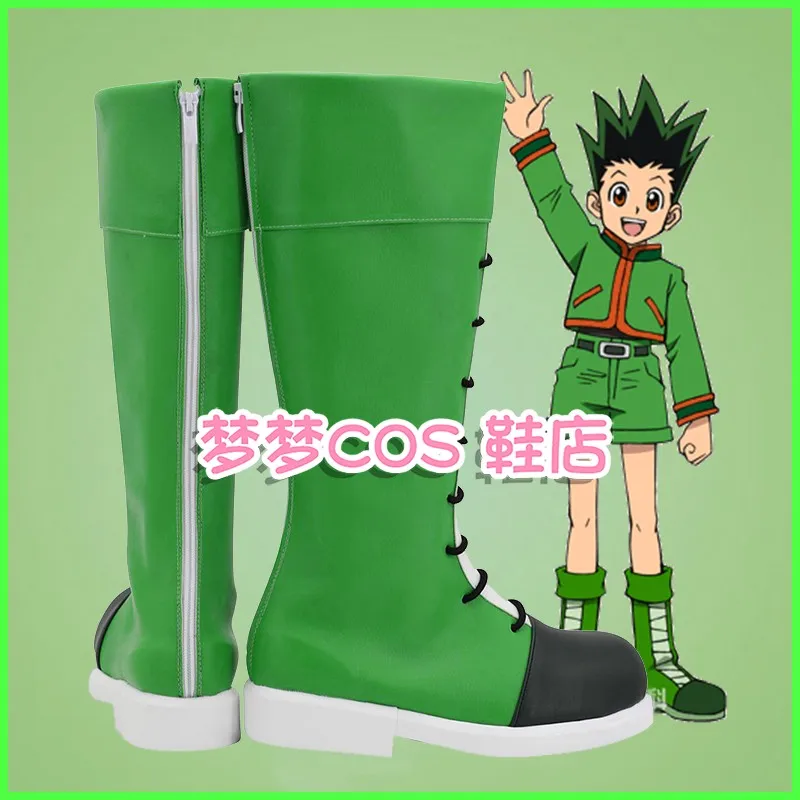 Anime HUNTER X HUNTER Gon Freecss Cosplay Shoes High Heel PU Boots Halloween Cosplay Prop Custom Made