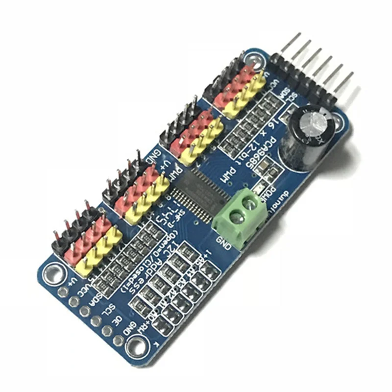 16-Channel 12-bit PWM/Servo Driver - I2C interface - PCA9685 for Arduino Raspberry Pi DIY Servo Shield Module