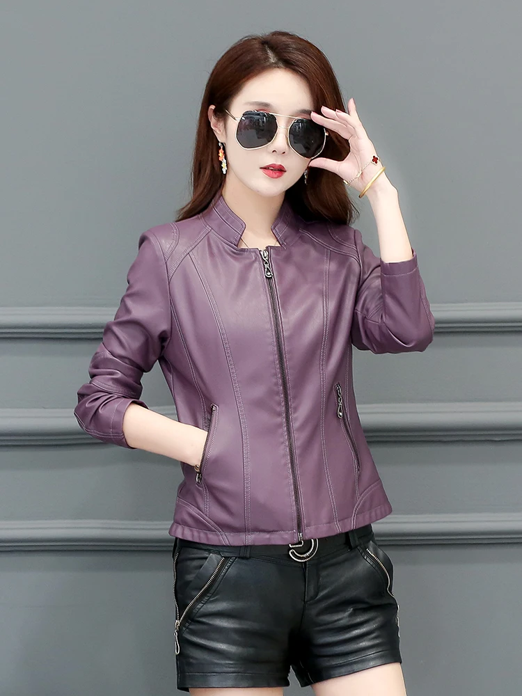 New 2023 Mujer Genuine Leather Jacket Women Short Sheepskin Coat Autumn Slim Design Jackets Coats for Ladies Black Outerwear