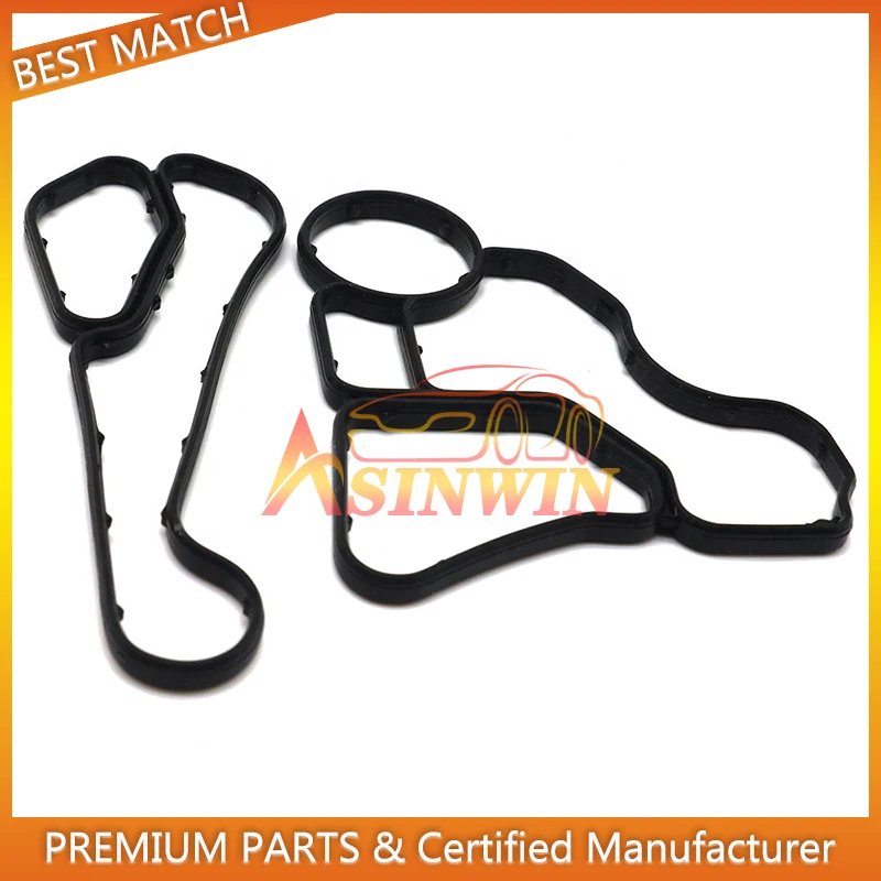 1set New Engine Oli Filter Gasket&Cooler Seal Gasket 11428637820 11427525335 11428637821 Fits For BMW E90 E60 E61 E70 E71