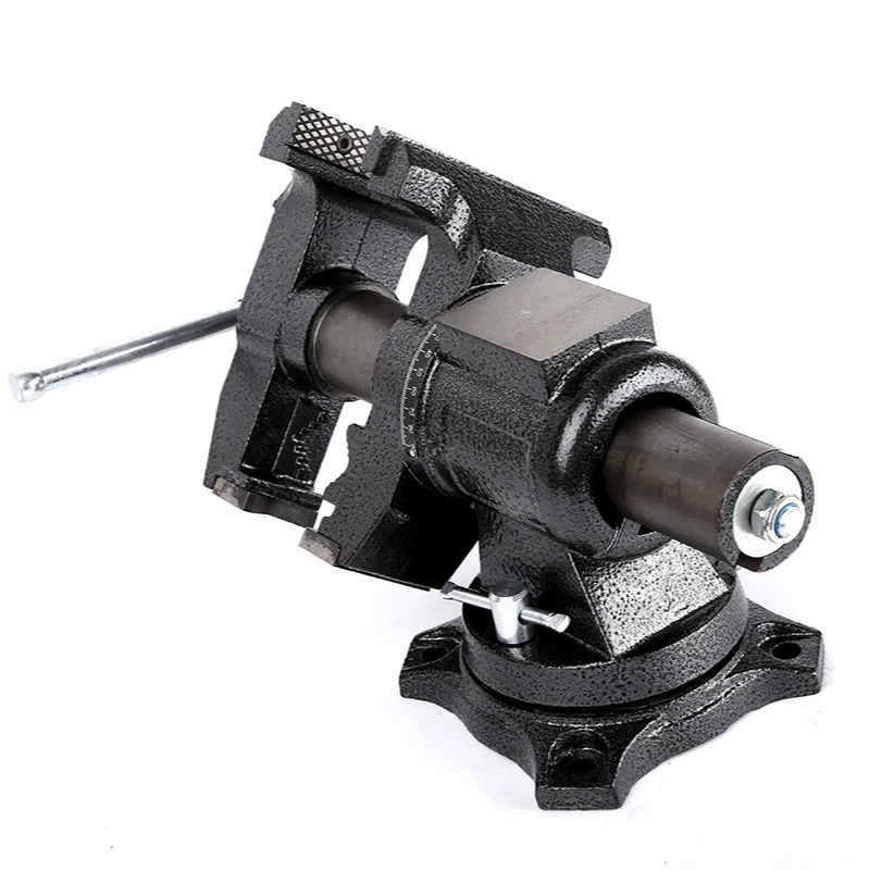 Heavy duty precision bench vise with anvil 5 inch multi-function universal flat bench vise