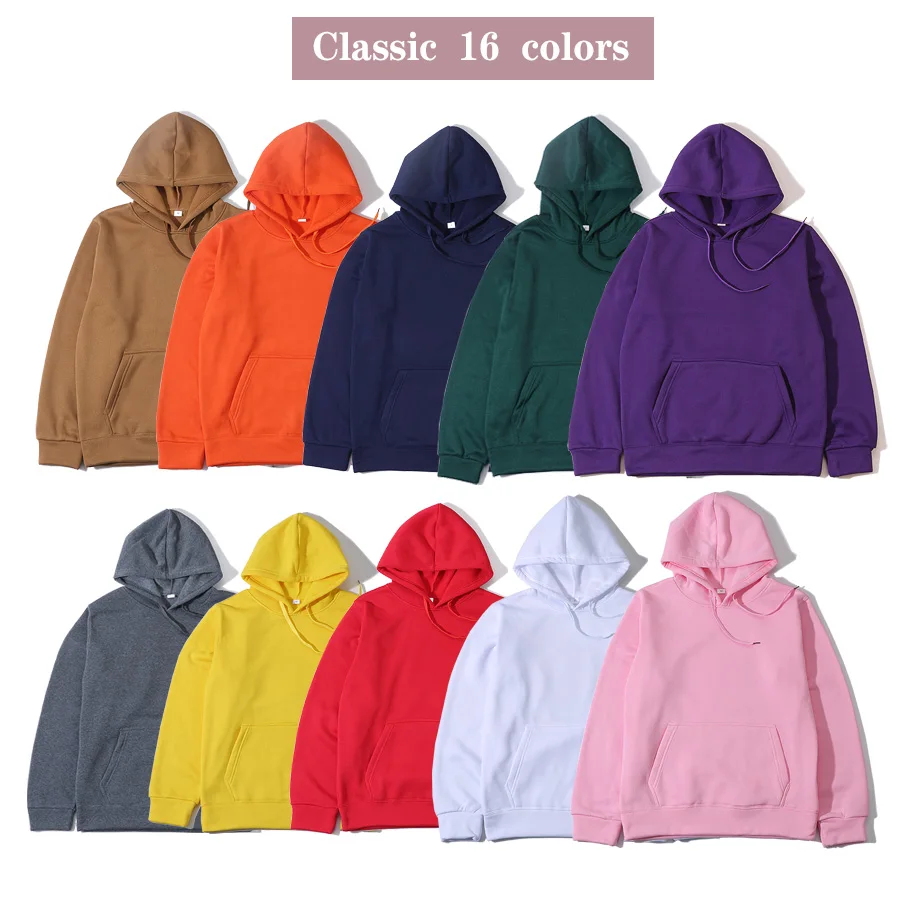 Sudaderas con capucha de lana para hombre y mujer, sudaderas con capucha de color sólido rojo, negro, gris, rosa, Hip Hop, Tops casuales de marca