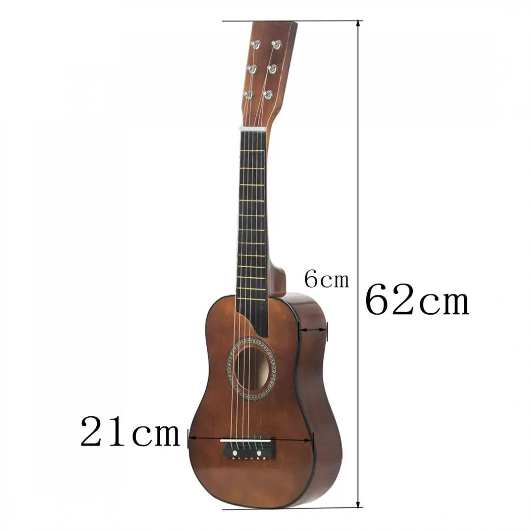 Guitarra acústica de tilo de 25 pulgadas para niños, instrumento Musical de 6 cuerdas con púas, juguete para principiantes, regalo