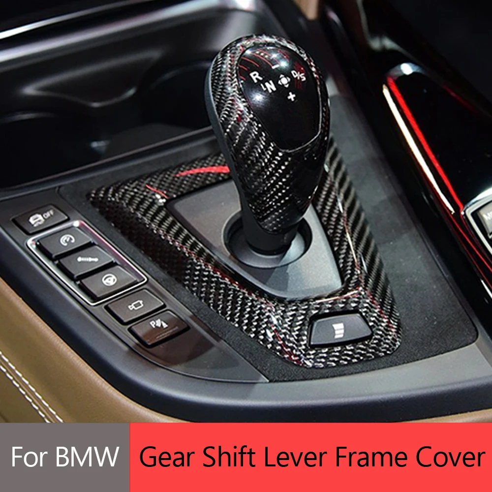 Carbon Fiber Gear Shift Knob Cover Gearshift Shifter Sticker For BMW M2 F87 M3 F80 M4 F82 M5 F83 F10 F85 X5M F86 X6M F12 F13