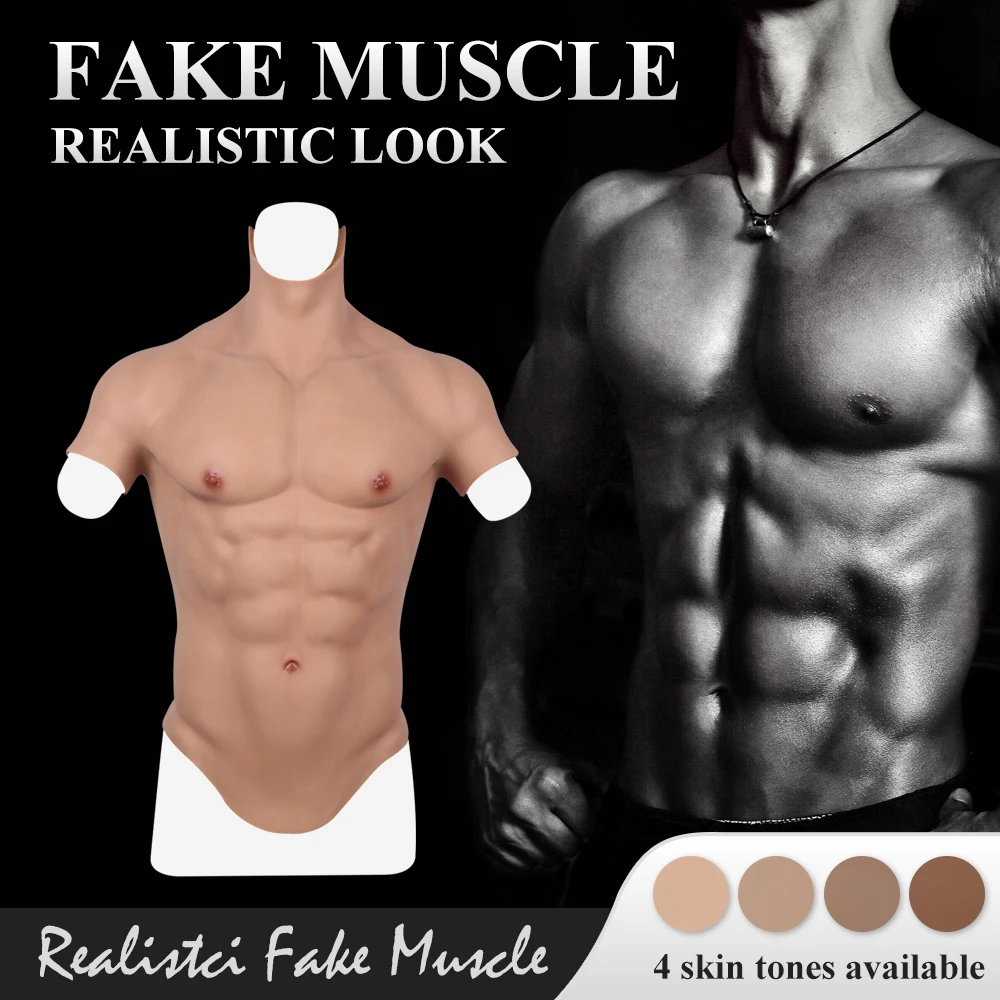 

Silicone Realistic Fake Muscle Suit Artificial Simulation Male Chest Crossdresser Cosplay Costumes Drag Queen Transgender