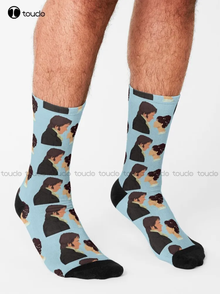 Pride Prejudice Silhouette Socks Halloween Socks Personalized Custom Unisex Adult Teen Youth Socks 360° Digital Print Funny Sock