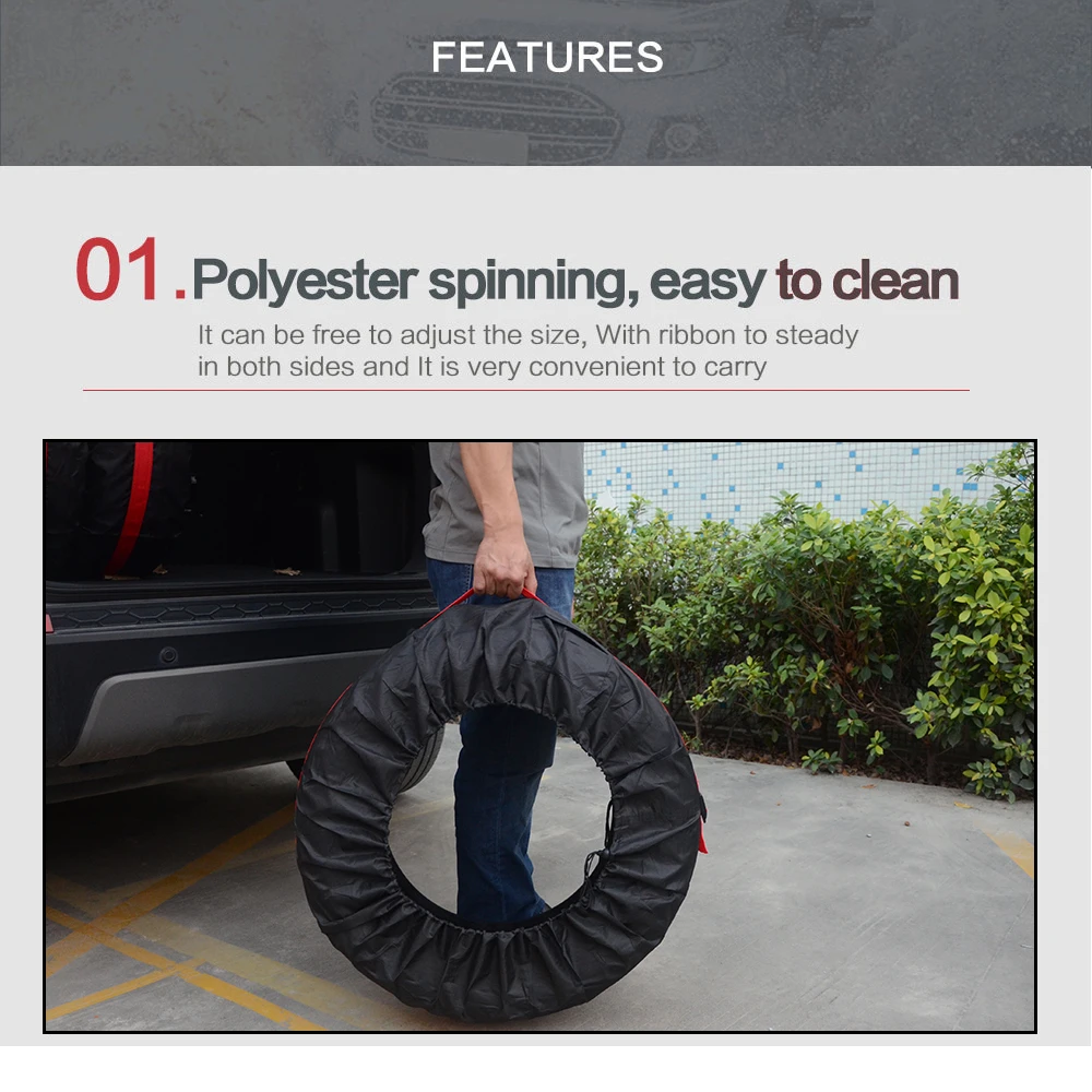 Dustproof Waterproof Polyester Car Spare Tire Cover Case Auto Tyre Accessories Vehicle Wheel Protector S/L Tire Storage Bags