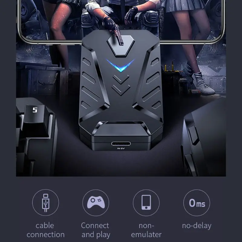 Conversor adaptador portátil de mouse e teclado para jogos de celular mix pro/mix lite