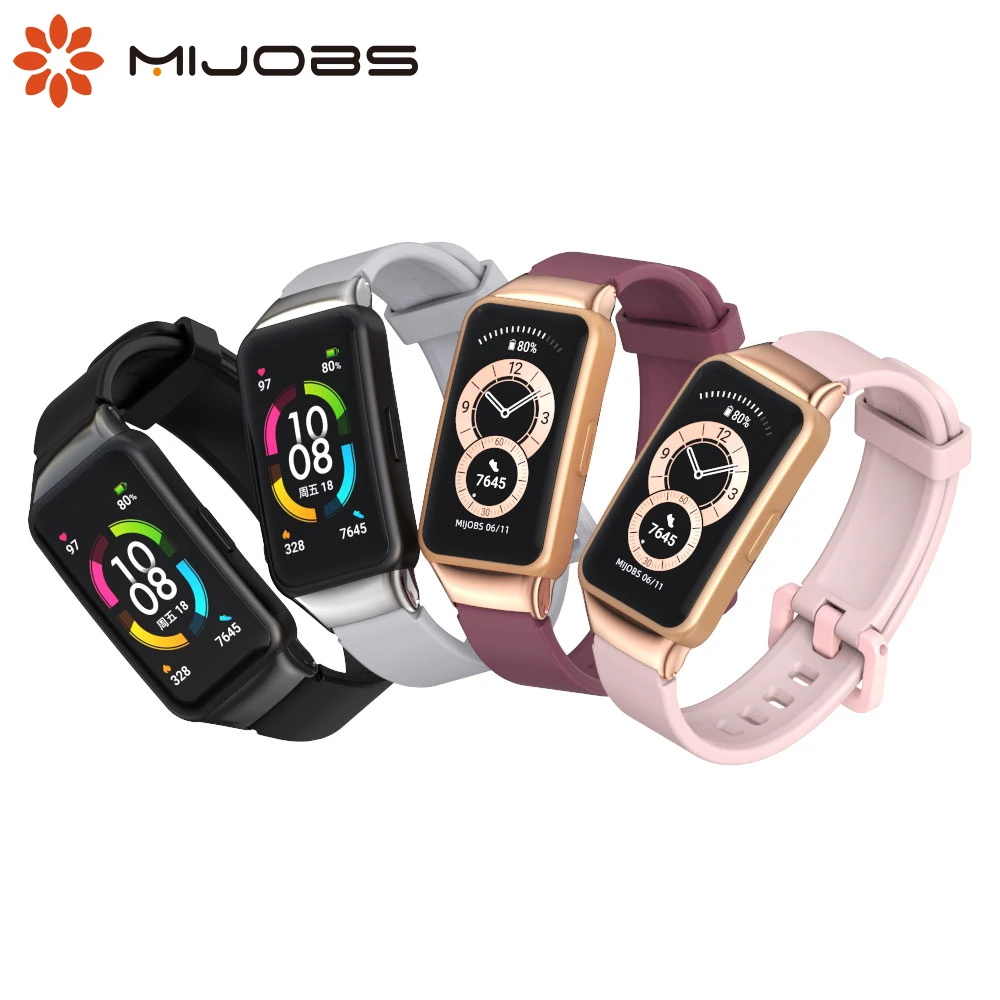 

Ремешок силиконовый для Huawei Band 7, сменный металлический браслет для смарт-часов Huawei Band 6 Correa Honor Band 6