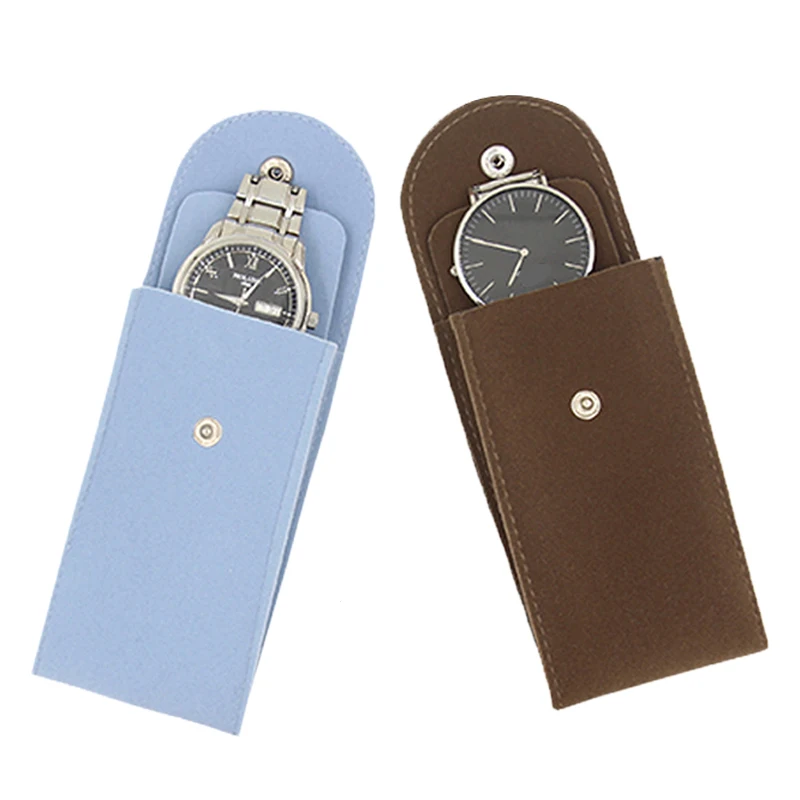 Brown Blue Suede Leather Watch Box Case Watch Collection Protection Wristwatch Relogio Display Box for Watch Accessories