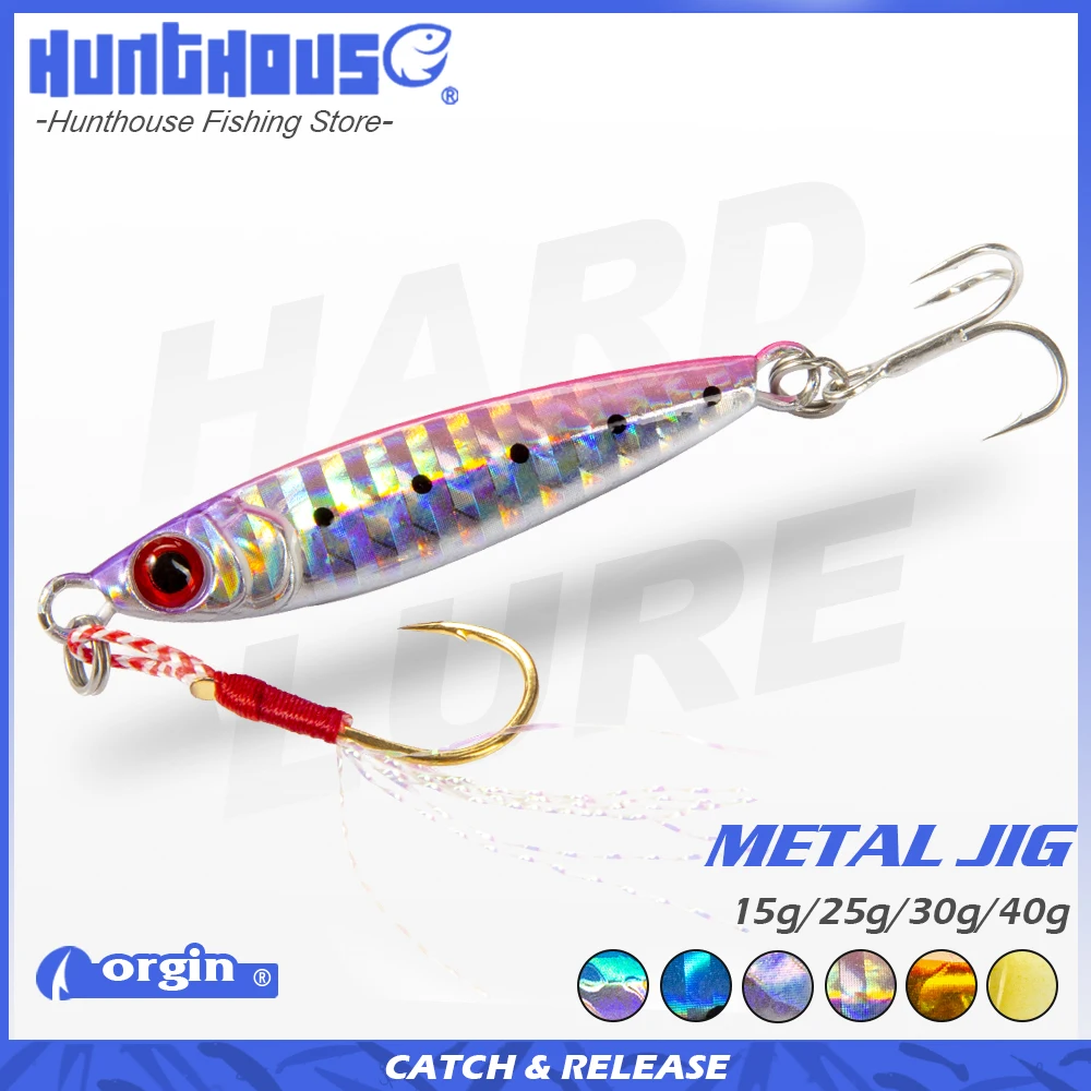 Hunthouse New lure 2019 Metal jig Casting Jig Spoon 15/25/30/45g Shore Casting slow Jigging Fish Sea Bass Fishing Lure