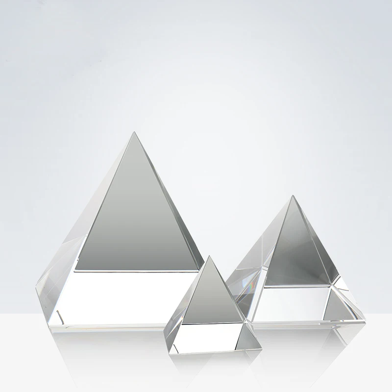 Crystal Pyramid Rainbow Prism, Optical Glass Pyramid, Prism Rainbow, Egyptian Crystal, Science Ornaments