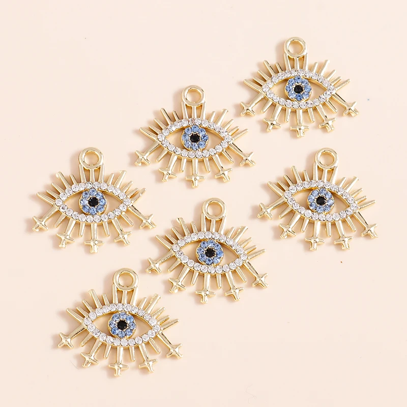 4pcs Excellent Crystal Evil Eye Charms Pendants of Necklaces Bracelets Earrings Handmade Craft DIY Jewelry Making Accessories