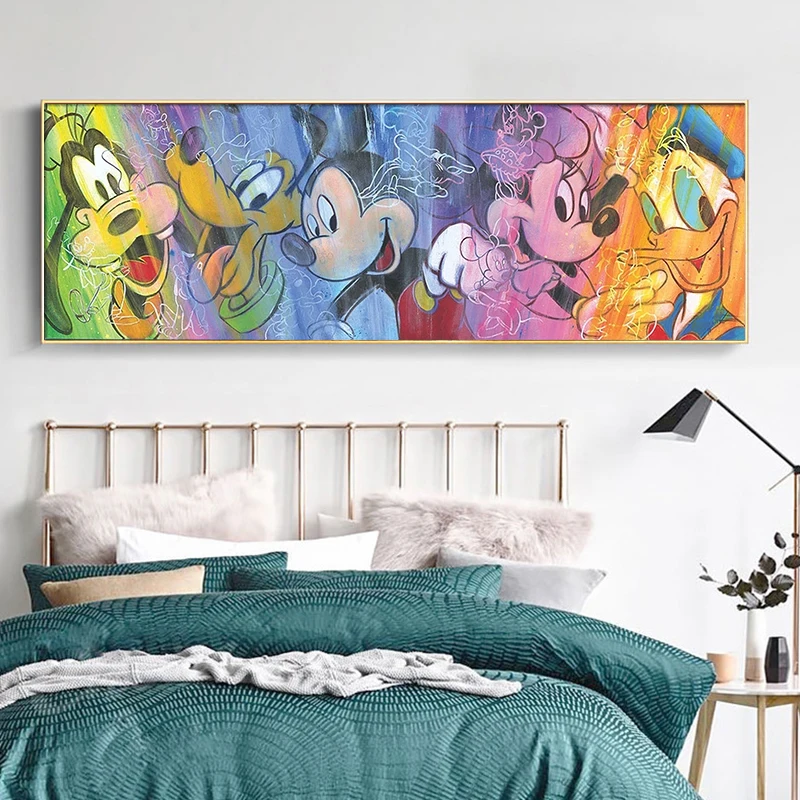 

Disney Mickey Mouse And Minnie Poster Prints For Kis Bedroom Home Decor Cartoon Donald Duck Goffy Pluto Canvas Painting Wall Art