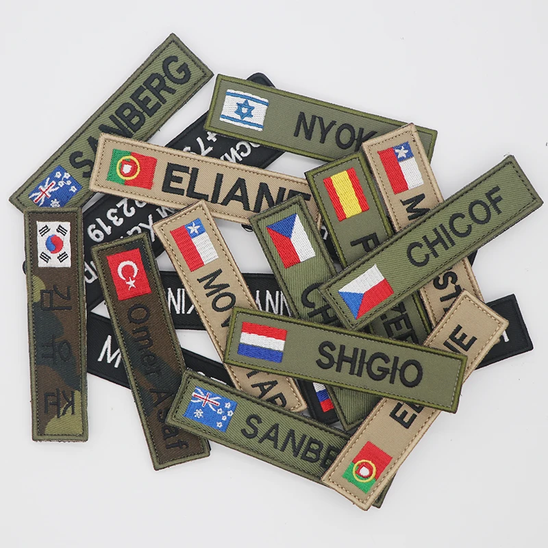 Personalized Turkish Flag Name Patches For Clothing Uniform Hat Tactical Backpacks Pet Collar Harness Iron On Or Hook Backing