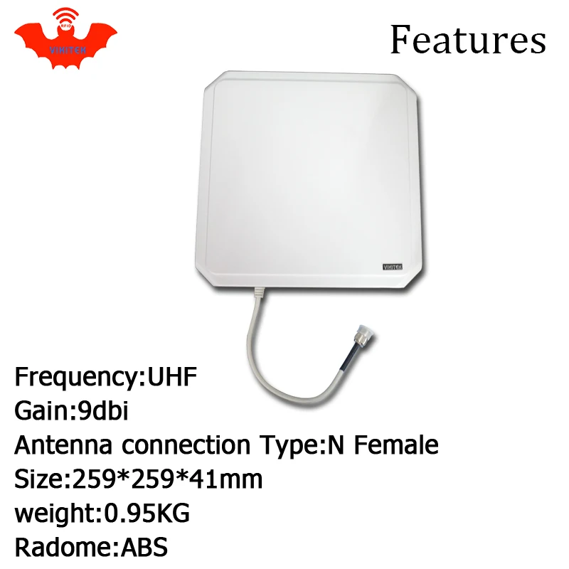 UHF RFID antenna Vikitek VA094 high performance 915MHZ Long range RFID Panel antenna 9dBic 902-928MHZ be used for rfid reader