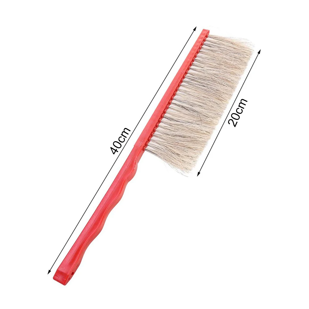 Beehive Cleaning Brush Plastic Red Handle Bee Soft Sweep Brush Single Row Horse Tail Hair Brushes Beekeeping Beekeeper Equipment