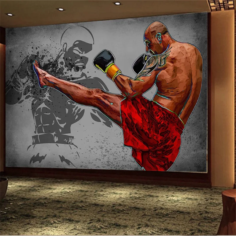 wellyu Customized large 3d wallpaper taekwondo gym boxing martial arts hall tooling background wall decoration wallpaper