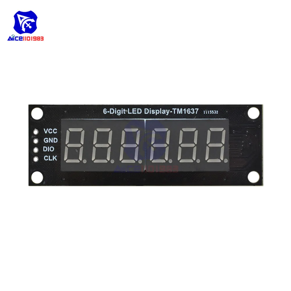 diymore 0.36 inch TM1637 6 Bits 7 Segment Digital LED DIsplay Module I/O Interface 5 Color Available for Arduino