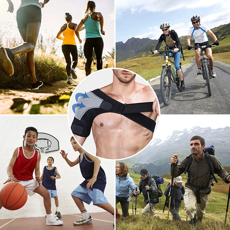 Adjustable Shoulder Support Brace pad Belt Band Strap Wrap Neoprene Shoulder Compression Sleeves Back Brace Guard