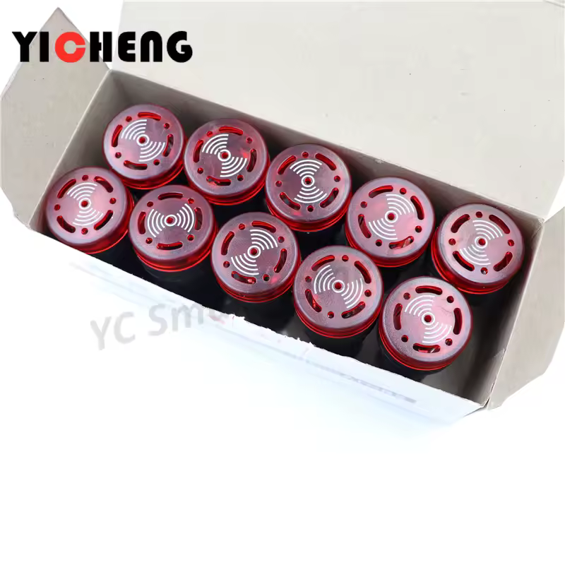 10 pçs vermelho verde amarelo led flash indicador de alarme luz sinal lâmpada flash buzzer dc 12v 24v ac 110v 220v 22mm ad16
