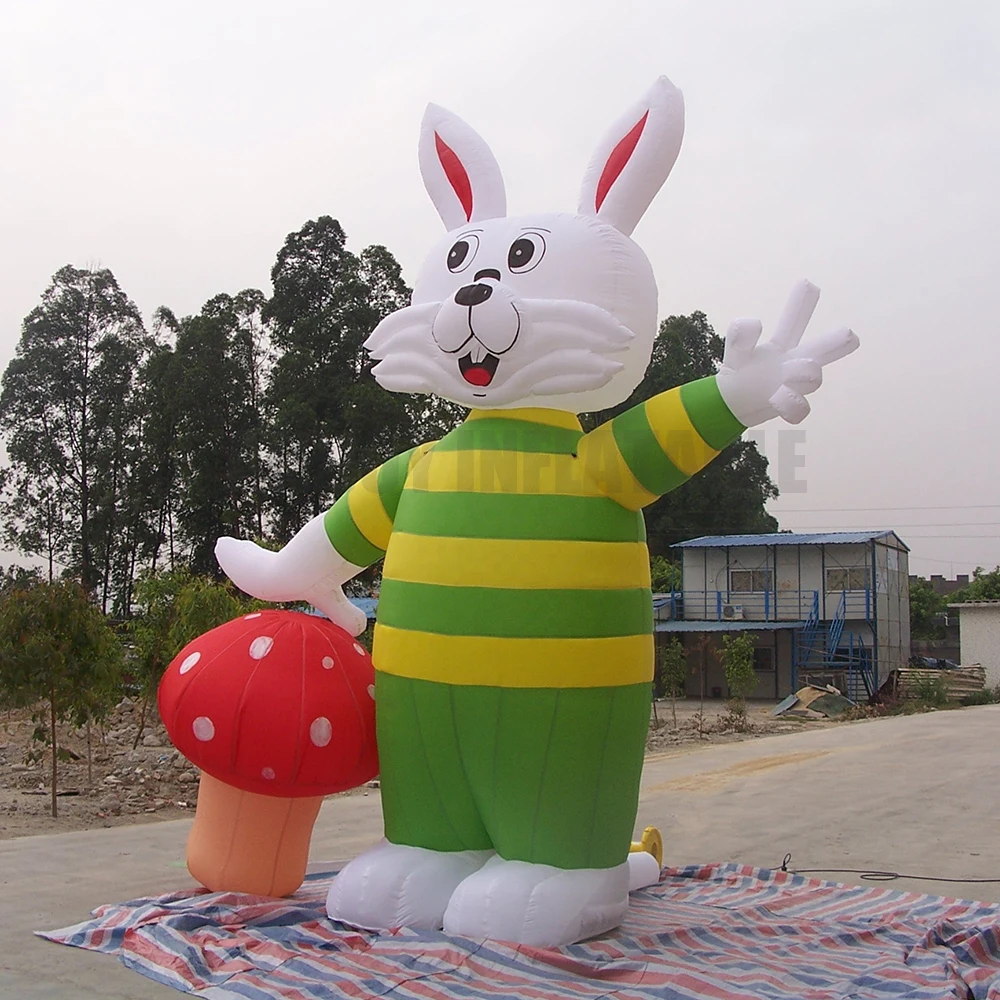 giant cheap inflatable easter Bunny Rabbit for sale, inflatable rabbit animal with mushroom cartoon replica advertising