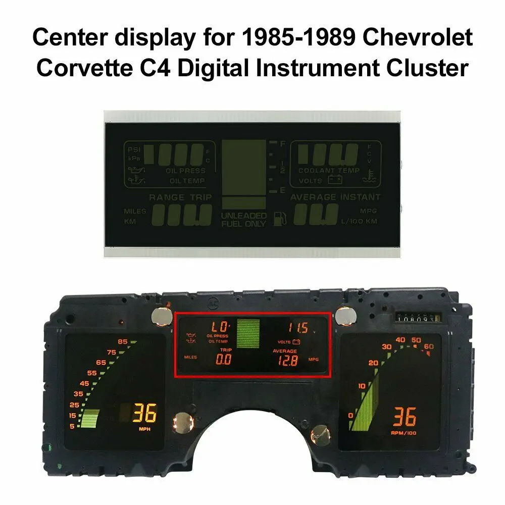 Center display for 1985-1989 Chevrolet Corvette C4 Digital Instrument Cluster