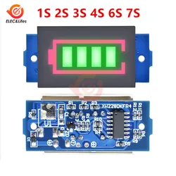 1S 2S 3S 4S 6S 7S Serie Li-po Indicatore Della Capacità Della Batteria Al Litio Li-Ion Modulo Tester di Carica Della Batteria Verde del Display del Pannello di Bordo