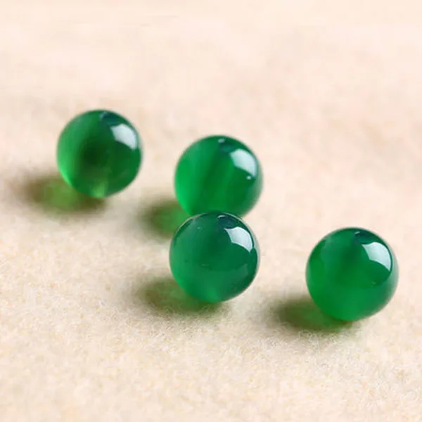 4A Natural Green Agate Quartz Crystal Single Bead DIY Jewelry Making