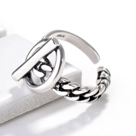 SSilver Color ring jewelry hot sale personality tide opening wide and narrow ring style fashion popular simple smoo