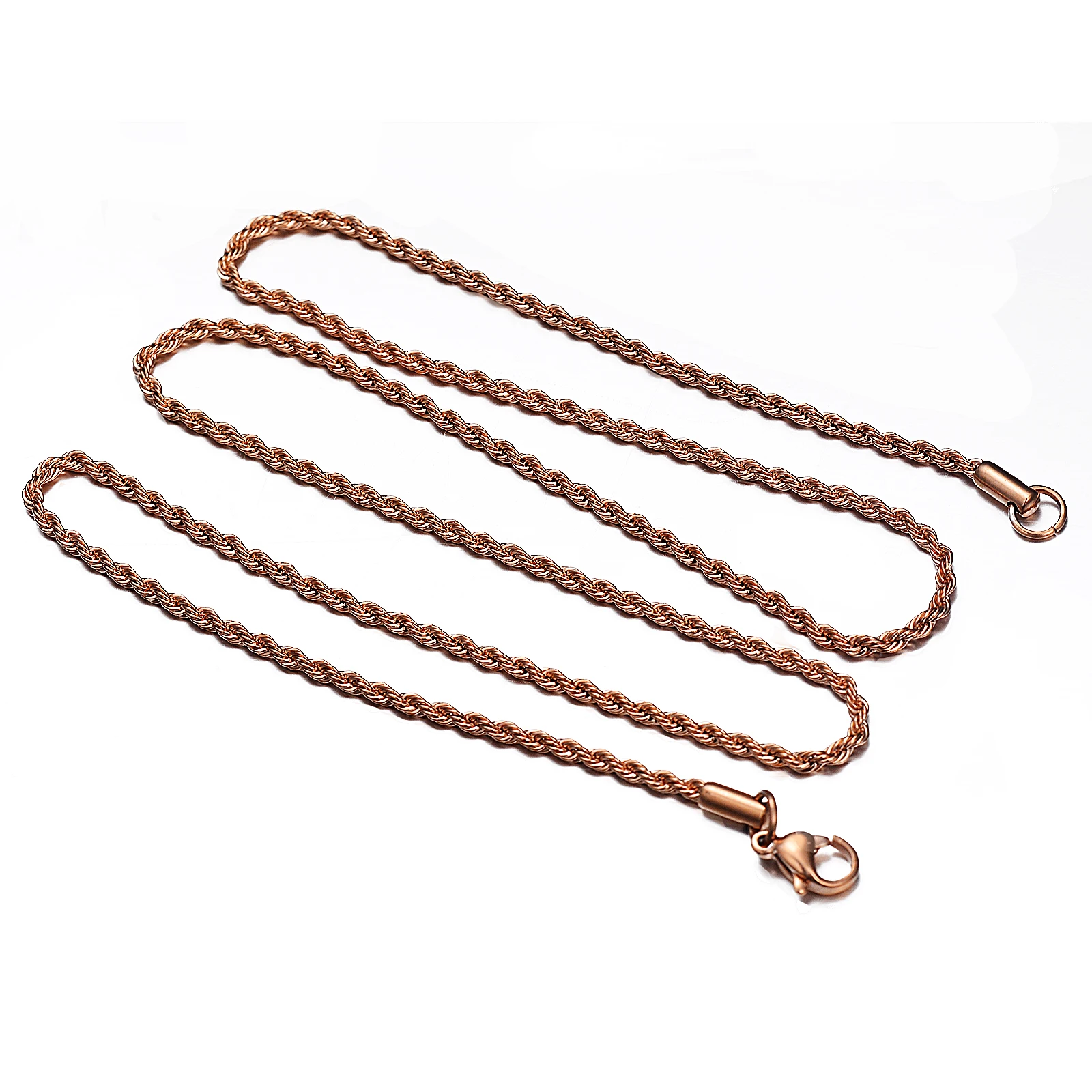 1Pc Width 2/2.5/3/4mm Rope Chain For Women Men Necklace 316L Stainless Steel Twisted Chain Necklace Jewelry