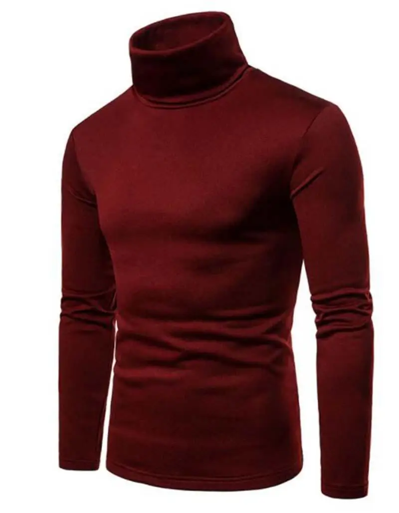 Suéter de malha de gola alta masculino, pulôveres slim fit, monocromático, marca casual, novo, outono, inverno, 2020