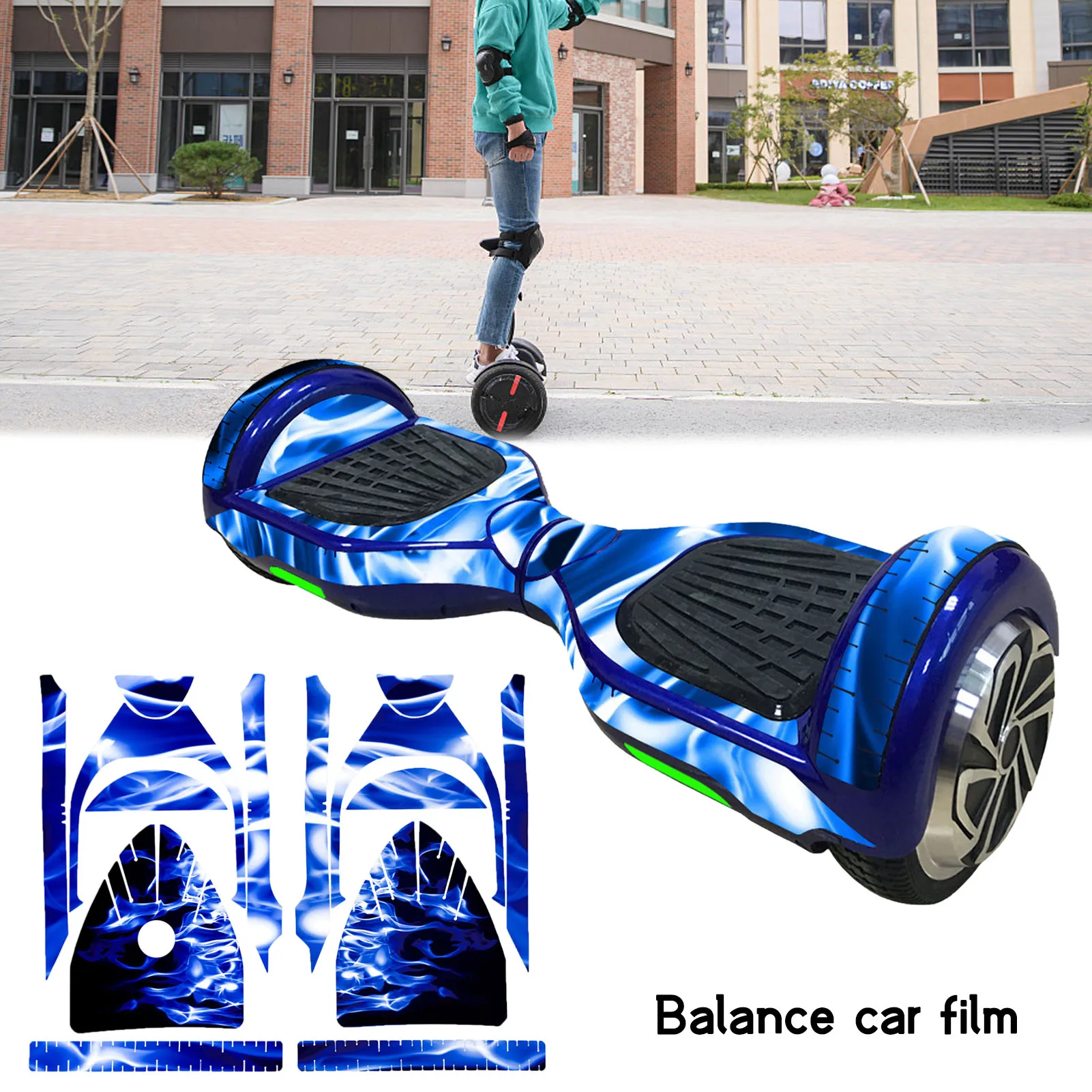 Autocollant pour scooter électrique, film autocollant pour hoverboard, skateboard, planche à auto équilibrage, deux roues, 6.5 pouces