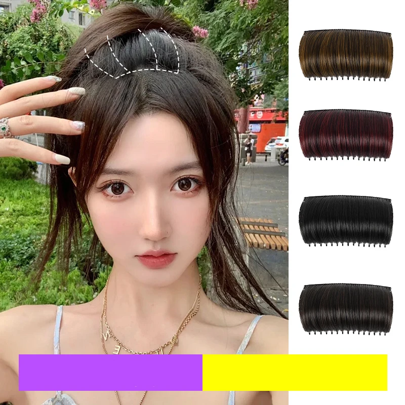 Synthetic Hair Invisible Bangs Pad High Straight Hair Up Comb False Hair Accessories Natural Hair Extension For Women Wig