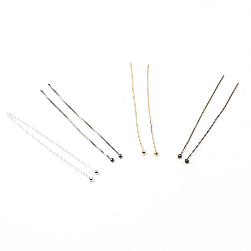 20-50mm Metal Ball Pins Gold Color/Silver Color/Rhodium/Bronze Head Ball Pins Handmade Jewelry Findings Making DIY Needles